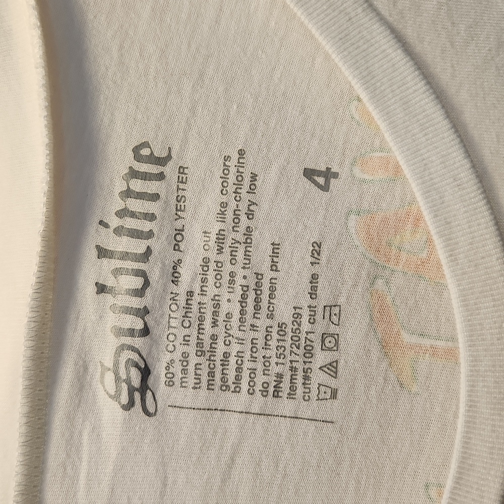 Sublime very big tee shirt size 4 XL white with bright colors mushroom face - Picture 5 of 7